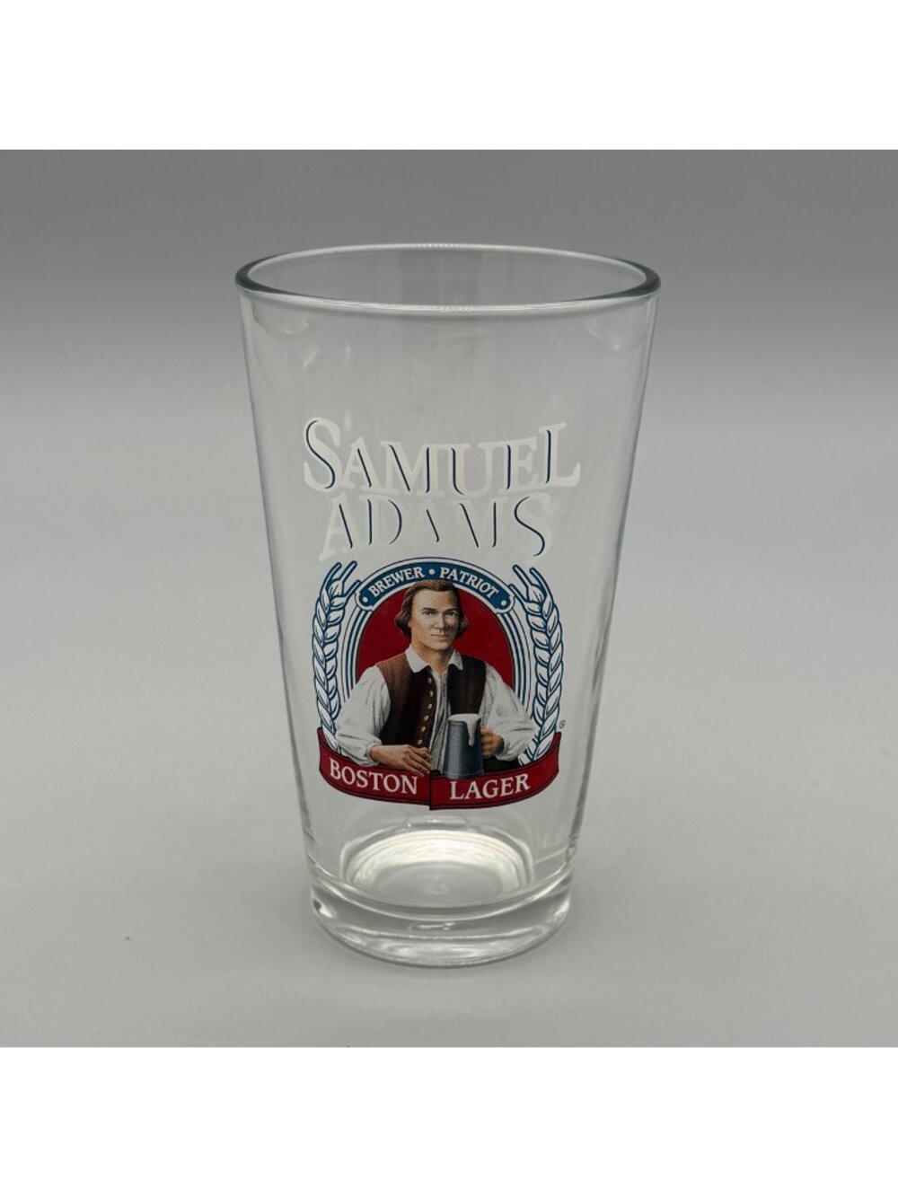 Samuel Adams Boston Lager Pint Glass 16 Oz Brewer Patriot Logo Barware